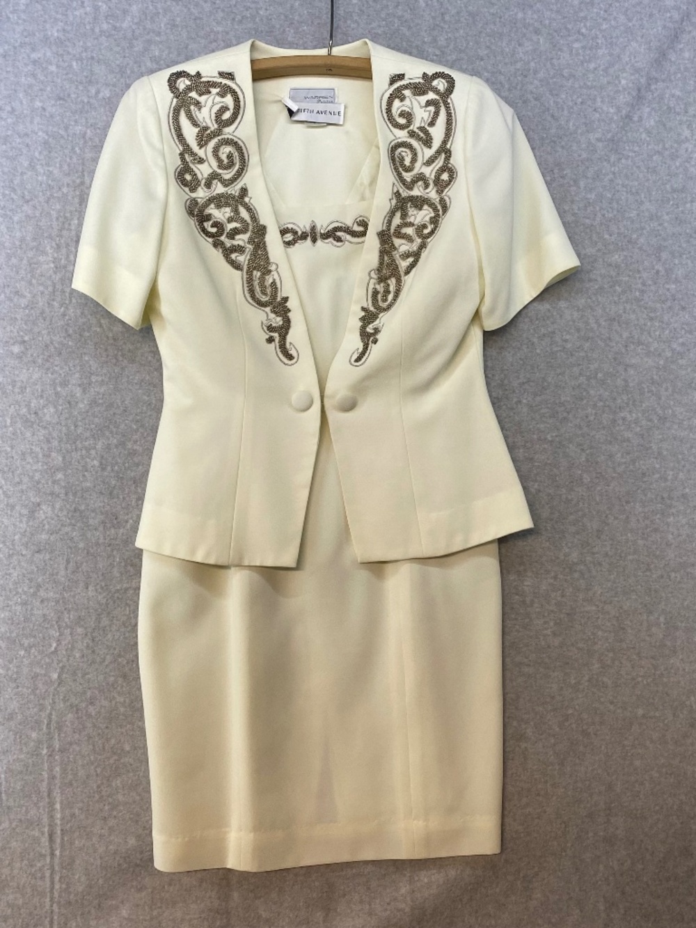 Vintage Warren Petites Size 4 • Beaded Dress With Jacket • Cream • Bridal